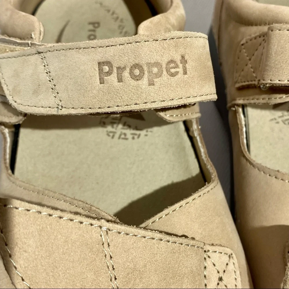 Propet Pedic Walker Sandals Dusty Tan Nubuck NW/OT Adjustable Straps - Picture 5 of 15